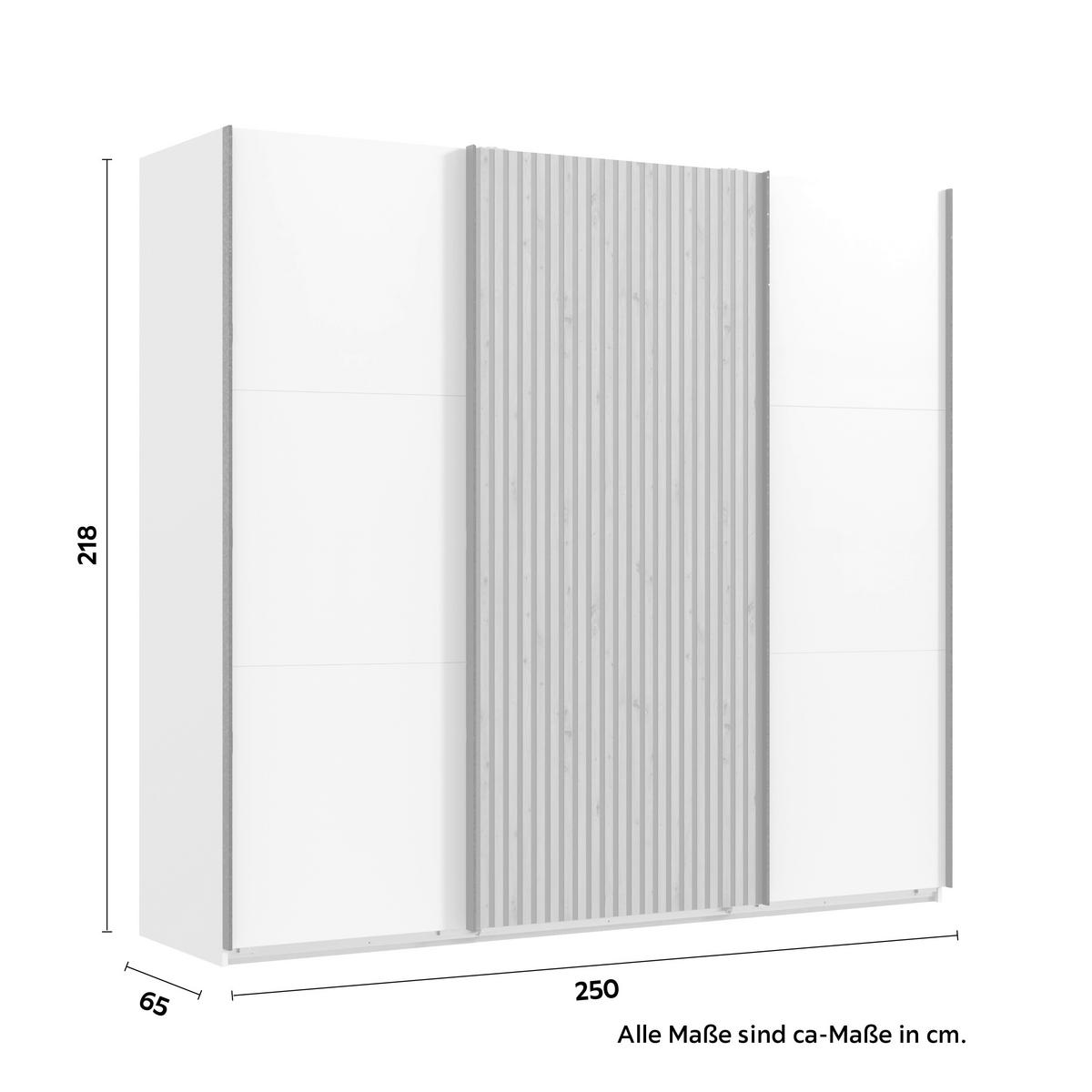 SKRIŇA S POS. DVER. – HOR.VED ANDORRA - čierna/biela, Konventionell, kov/kompozitné drevo (250/218/65cm)