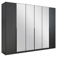 Drehtürenschrank Skyla Weiß/Glas B: 271 cm - Grau, MODERN, Holzwerkstoff (271/210/54cm) - Rauch Möbel
