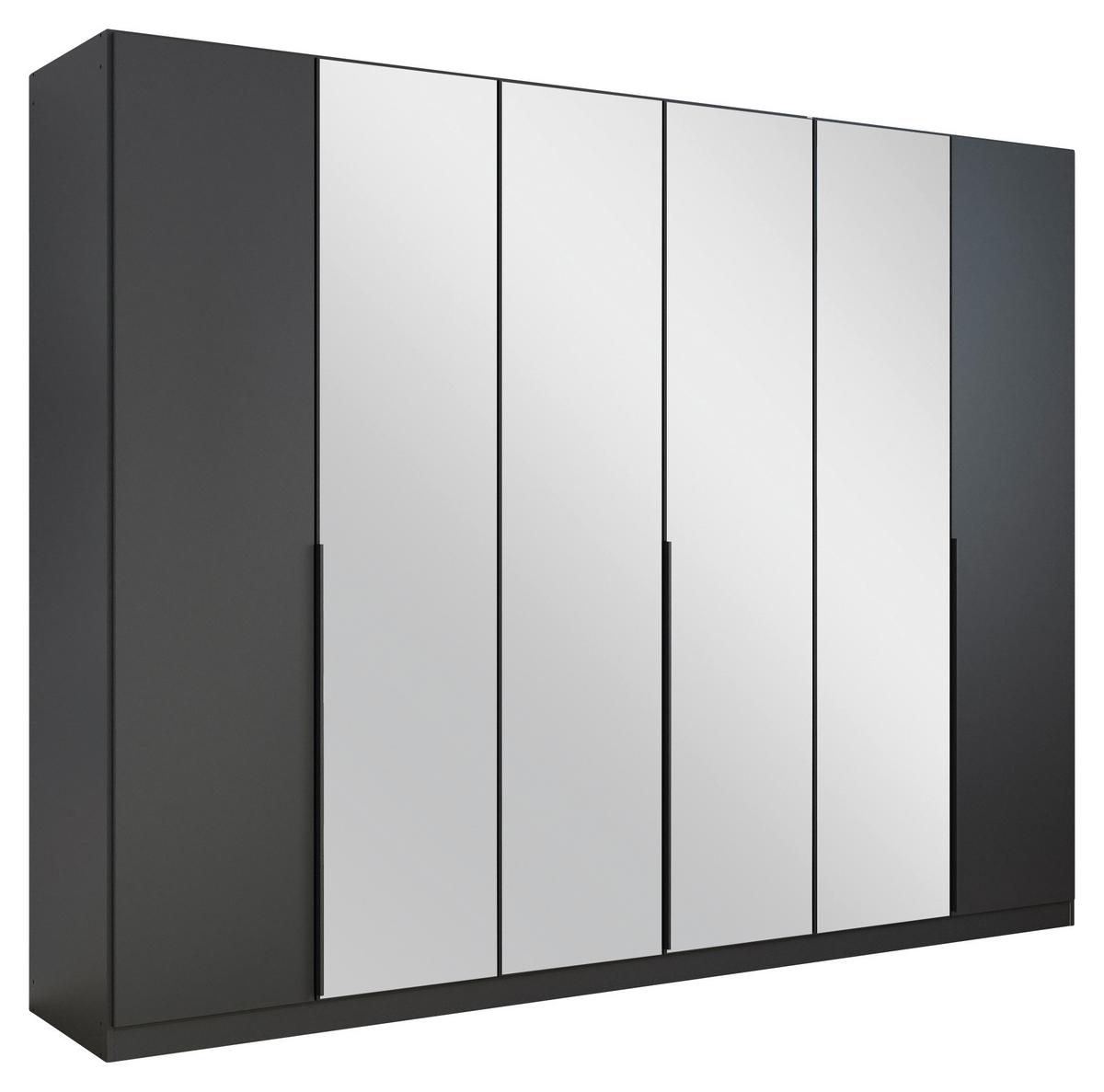 Drehtürenschrank Skyla Weiß/Glas B: 271 cm - Grau, MODERN, Holzwerkstoff (271/210/54cm) - Rauch Möbel