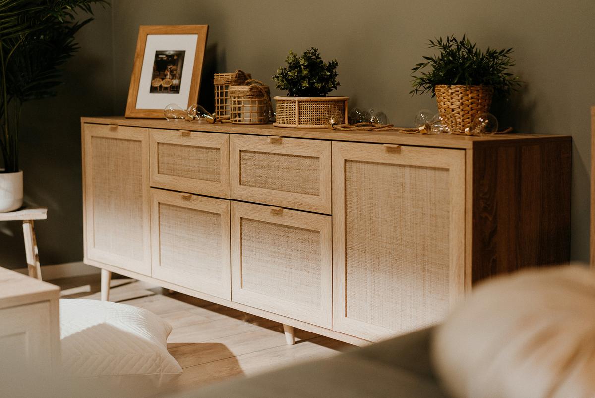 Sideboard Dekor Mit 4 Türen 180 Cm Bali Sonoma Eiche - Sonoma Eiche, Natur, Holzwerkstoff (180/71/40cm) - MID.YOU