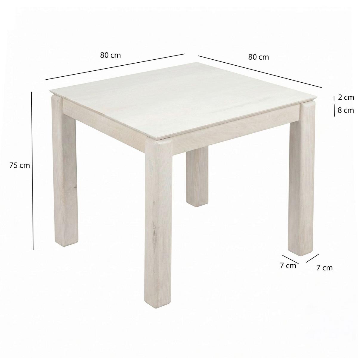 ESSTISCH Weiß L: 80cm - Weiß, Design, Holz (80/75/80cm) - Livetastic