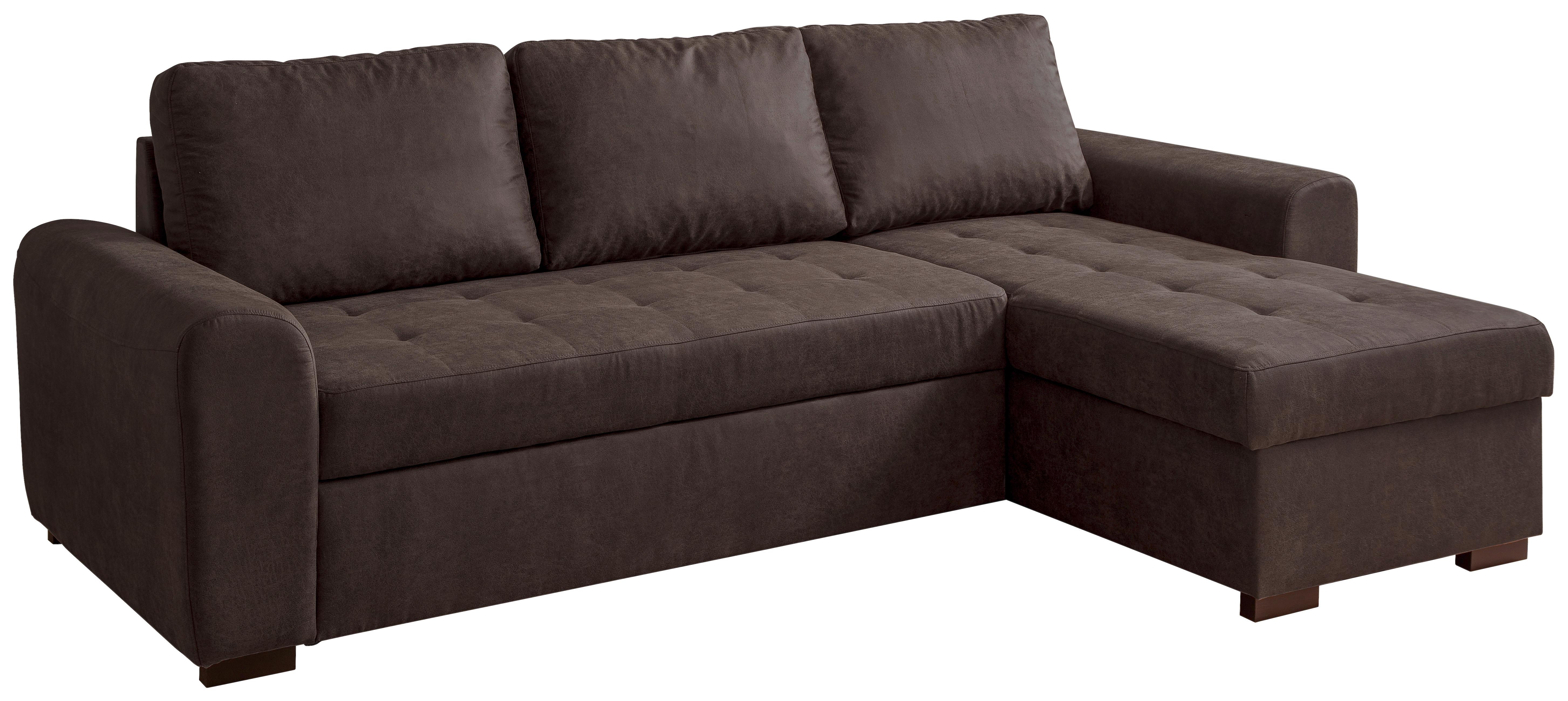 Rohová sedačka POLL, obojstranná, tmavohnedá - tmavohnedá, Modern, textil (243/85/155cm) - Based