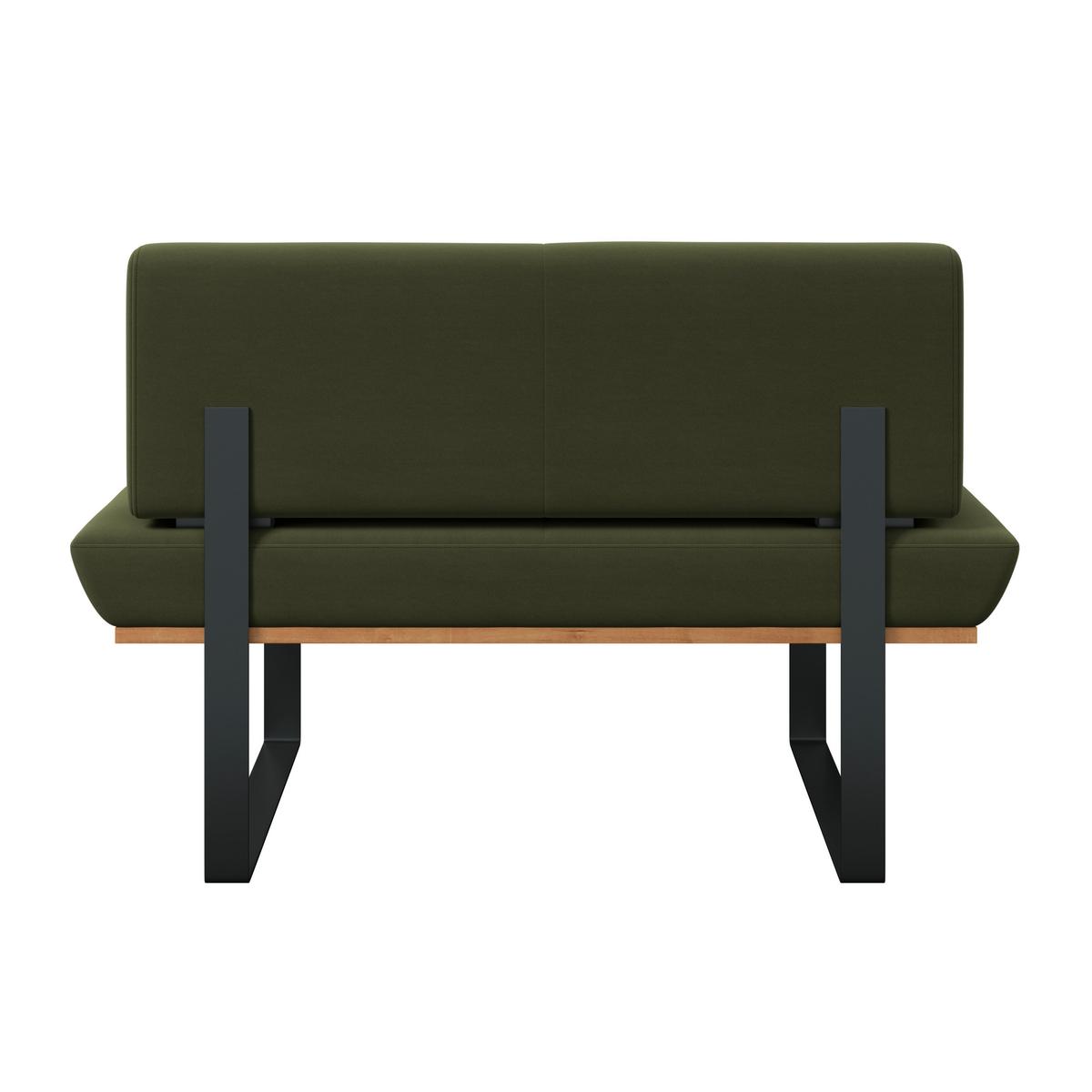 Sitzbank Tristan Webstoff moosgrün, B: 130cm - Schwarz/Grün, MODERN, Holz/Textil (130/48/90cm) - James Wood