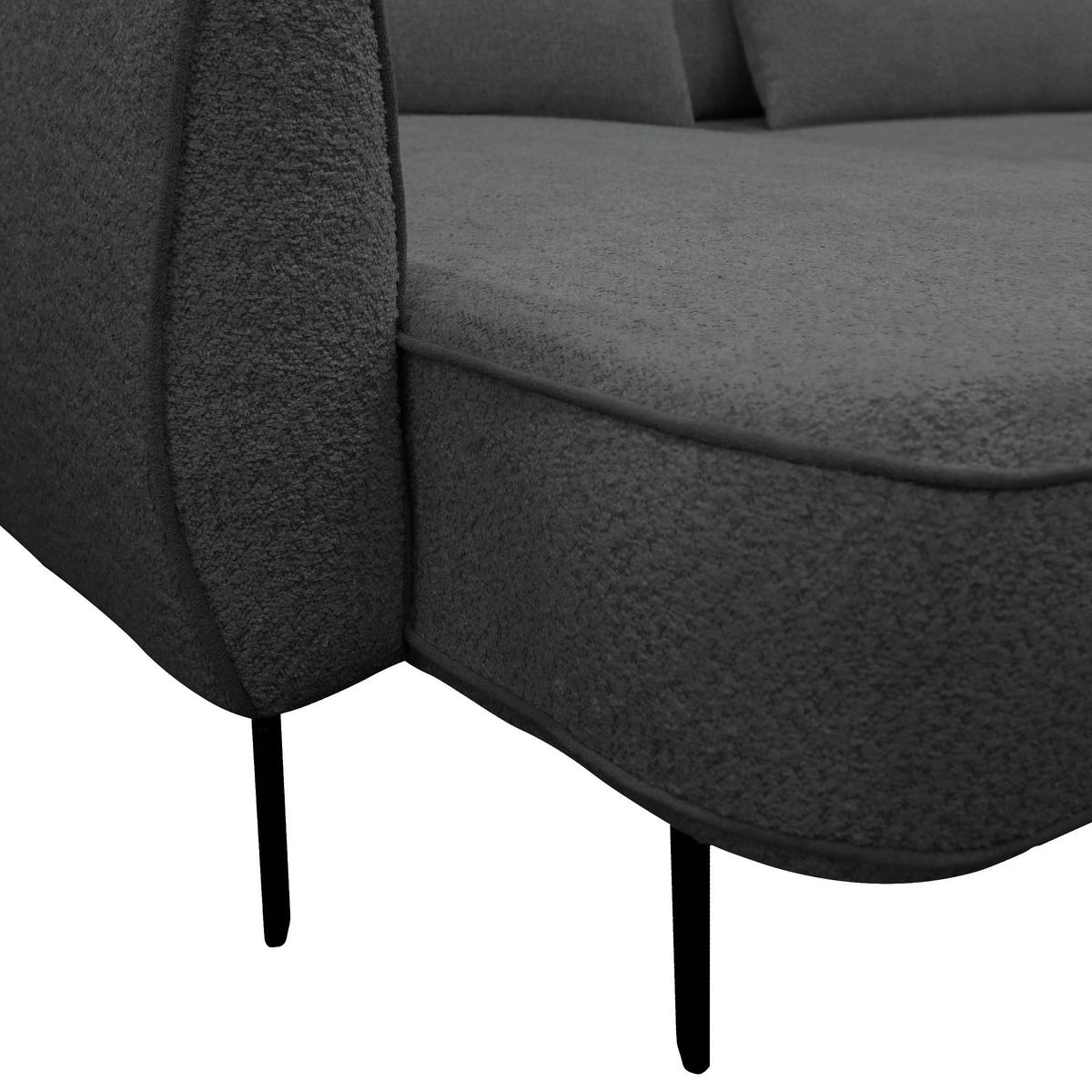 Ecksofa Abriamo Dunkelgrau 204x273 cm - Dunkelgrau/Creme, Design, Textil (204/273cm) - MID.YOU