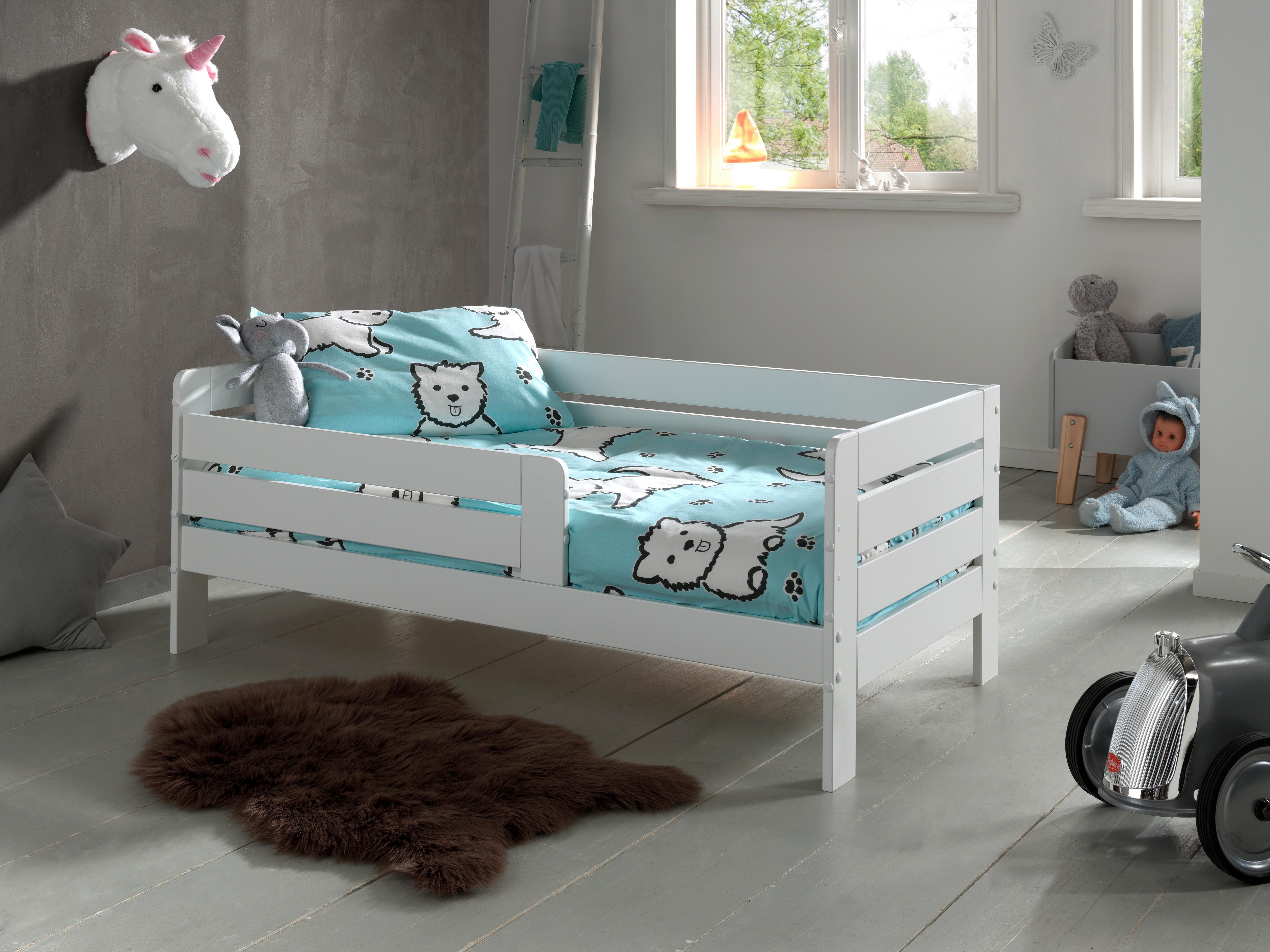 Kinder-/juniorbett Weiß Lackiert 70x140 Cm - Weiß, MODERN, Holz/Holzwerkstoff (70/140cm) - Vipack