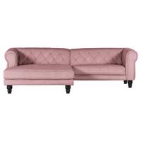 Ecksofa Jonte Rosa S: 160x260 cm - Dunkelbraun/Rosa, Design, Textil (160/260cm) - MID.YOU