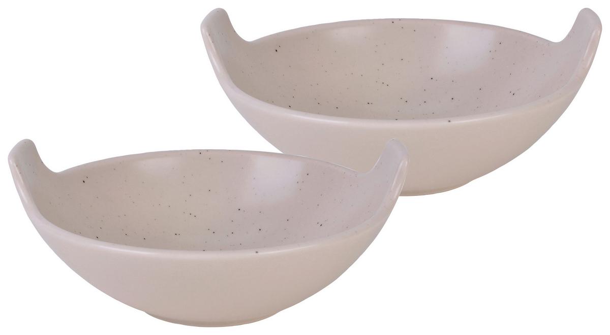 Schüsselset Steinzeug Creme 2--Teilig. BxH: 17x15,5 cm - Creme, Basics, Keramik (17/15,5cm) - Creatable