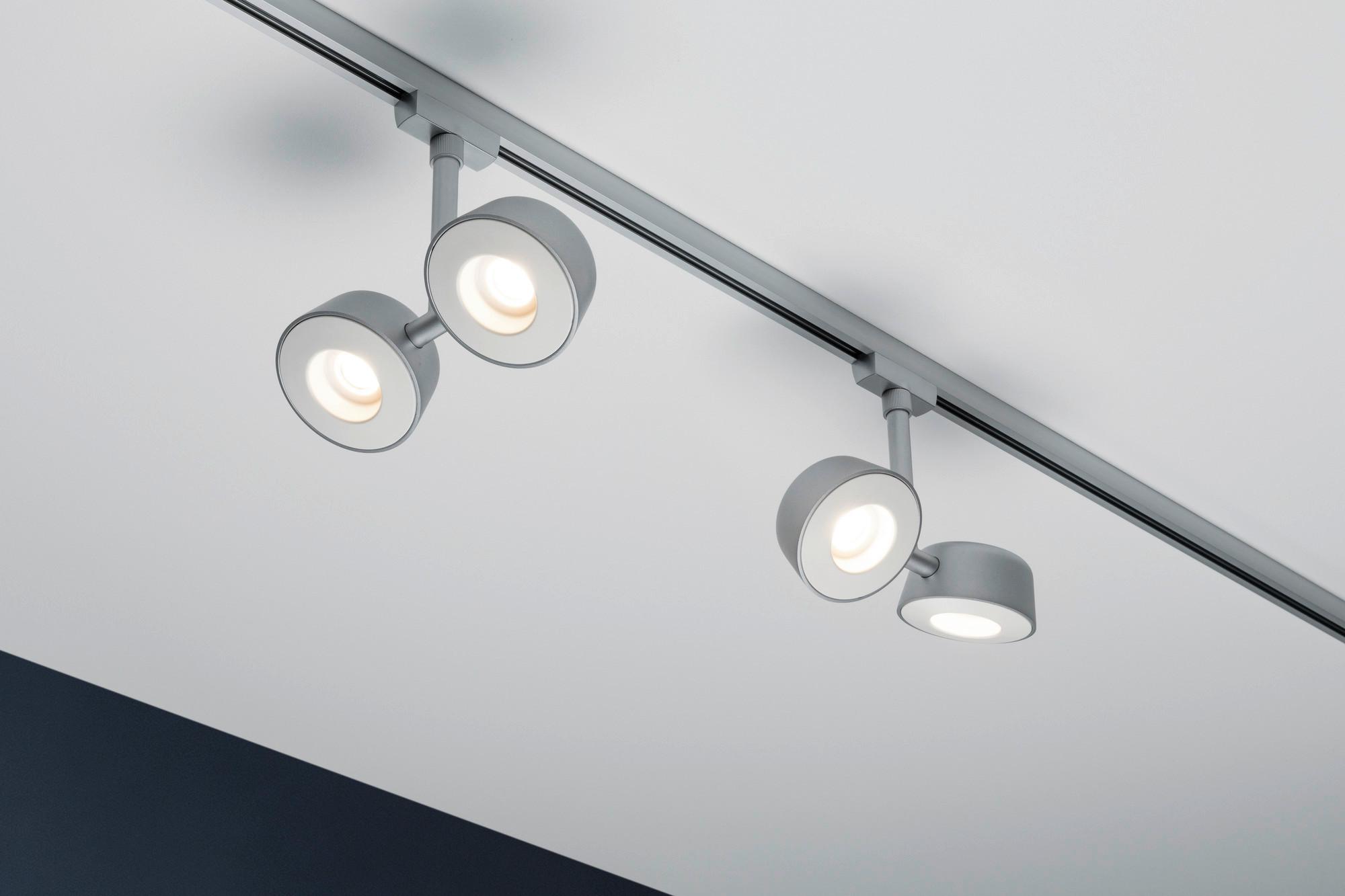 Schienensystem Urail Strahler 95471 2x LED-Spots verstellbar - Chromfarben, Design, Kunststoff/Metall (19/18/4cm) - Paulmann