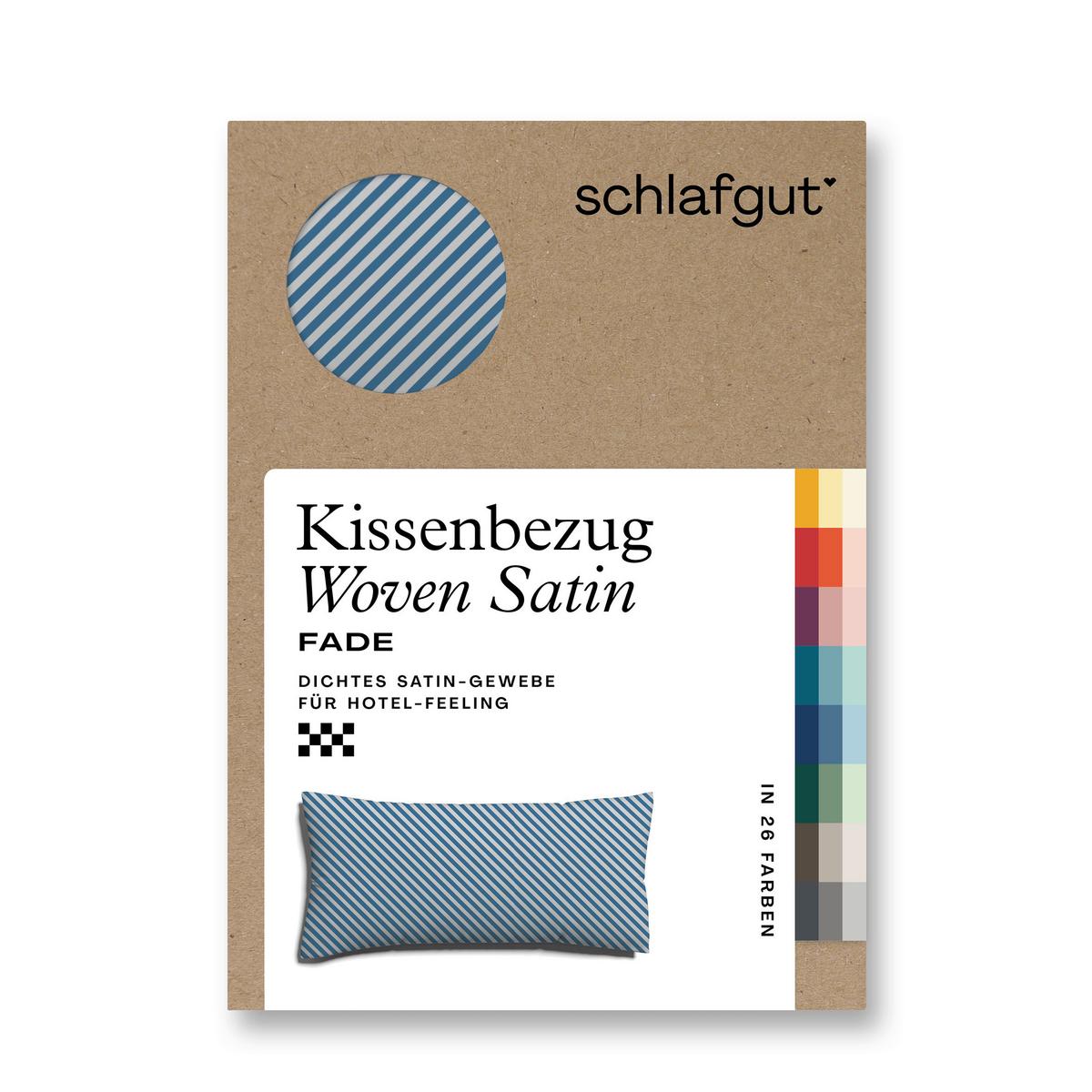 Kopfpolsterbezug Woven Satin Fade - Blau/Hellgrau, Basics, Textil (40/80cm) - Schlafgut