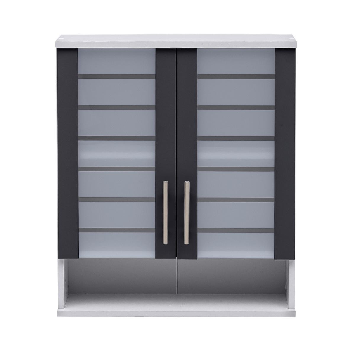 Hängeschrank Niko Anthr./Silberfarben B: 59,8cm - Anthrazit/Silberfarben, MODERN, Glas/Holzwerkstoff (59,8/70,8/20,5cm) - MID.YOU