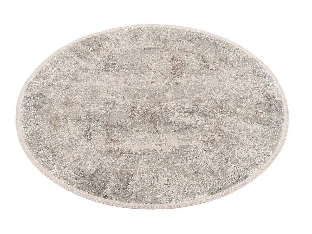 Webteppich Avignon Multicolor Rund Ø 160 cm - Goldfarben/Grau, Design, Textil (160cm) - Dieter Knoll