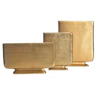 Dekovase 3er Set Gold Goldfarben B:26cm - Goldfarben, Design, Metall (26/33/4cm) - Livetastic