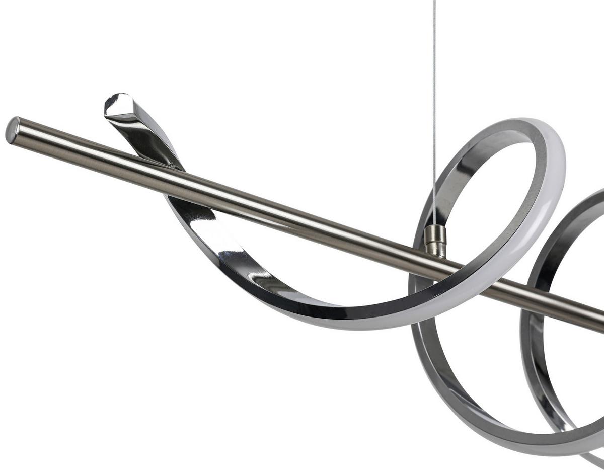 Led-hängeleuchte Josi - Chromfarben/Nickelfarben, Kunststoff/Metall (20/80/120cm) - Luca Bessoni