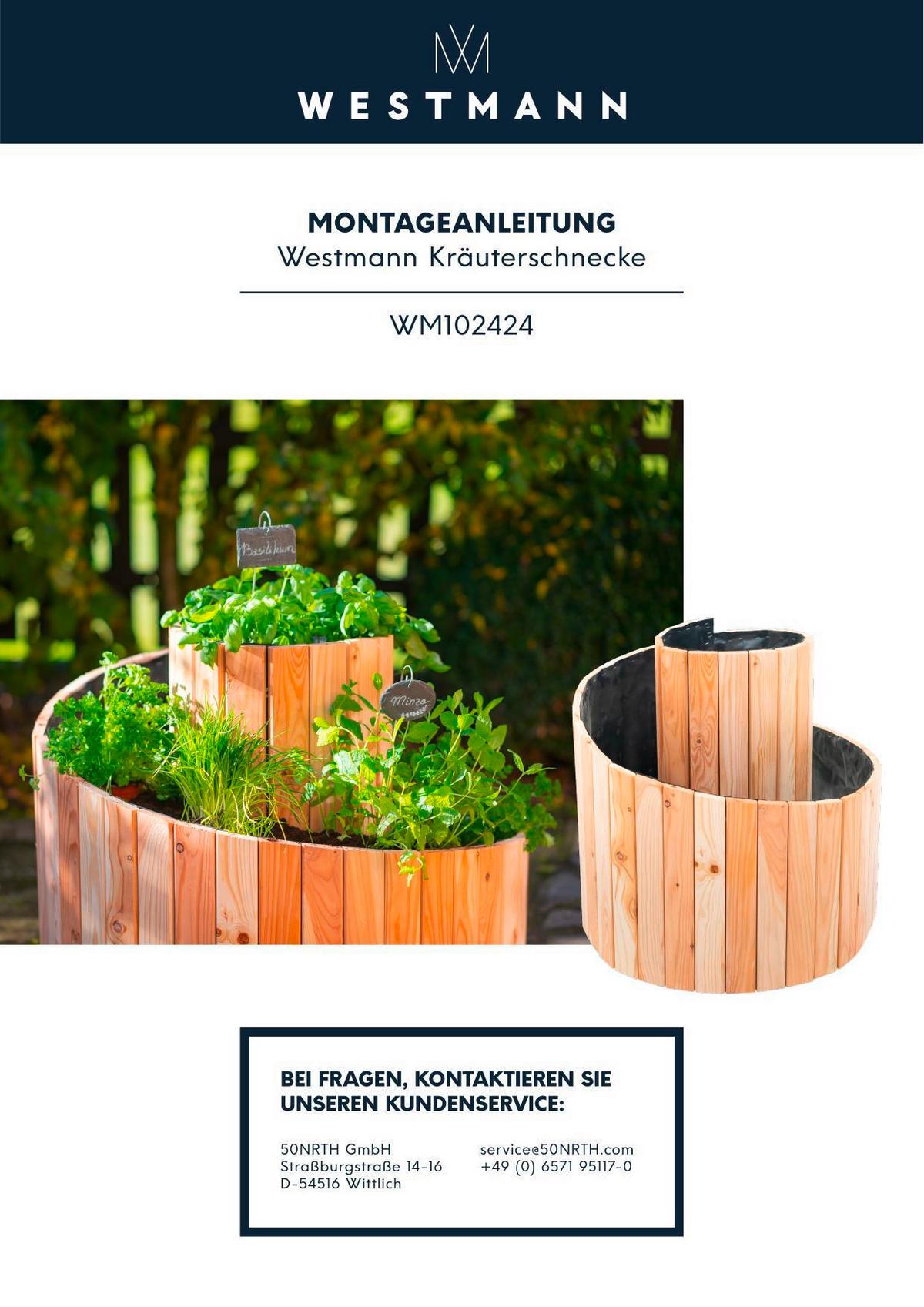 Hochbeet Echtholz Lärche Kräuterschnecke 55x74x55 cm - Lärchefarben, Basics, Holz (55/74cm)