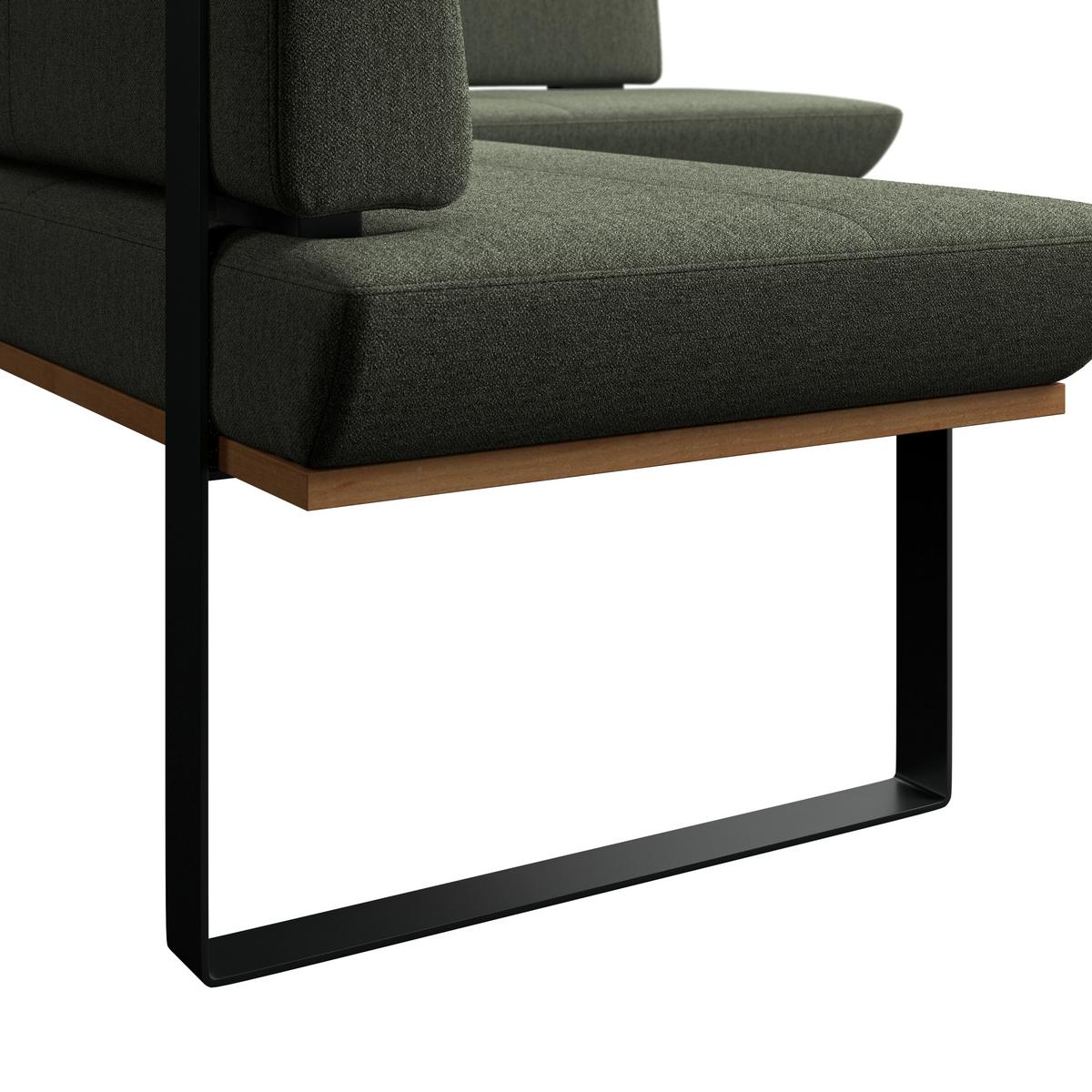 Eckbank Tristan Webstoff grün, S:225x175cm - Schwarz/Grün, MODERN, Holz/Textil (225/175cm) - James Wood