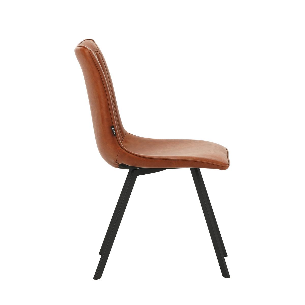 Stuhl-set Liano Cognac, B: 45,5 Cm - Cognac/Schwarz, MODERN, Textil/Metall (45,5/89,5/60cm) - MID.YOU