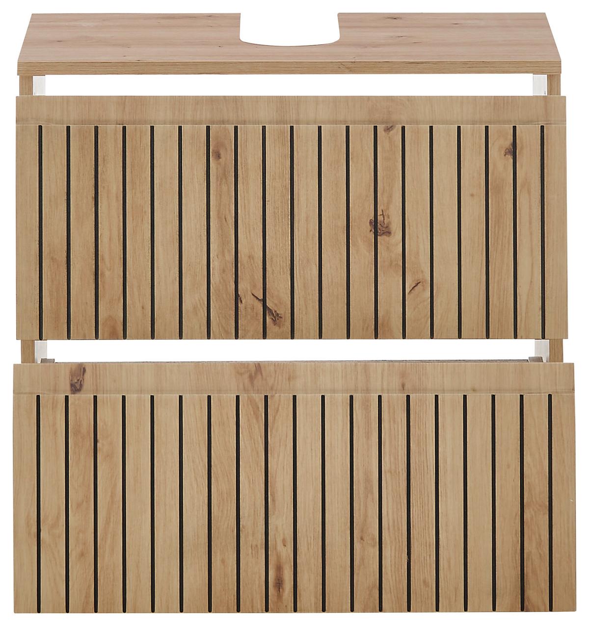 Skřiňka pod umyvadlo AUSTIN - černá/dub artisan, Moderní, kompozitní dřevo/plast (60/57/36cm) - MID.YOU