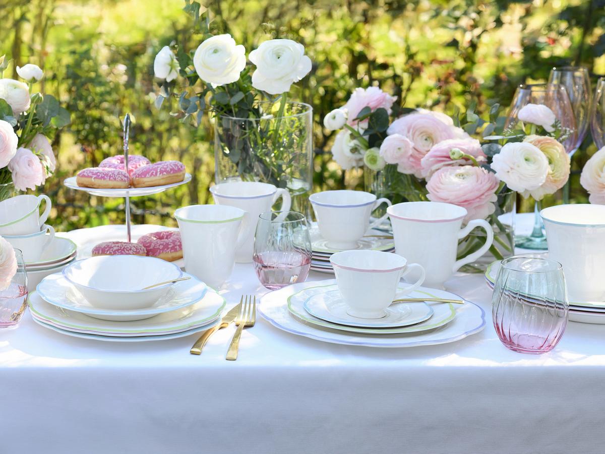 Kaffeeservice 12-teilig. Steingut, multicolor - Hellrosa/Lila, Basics, Keramik - Creatable