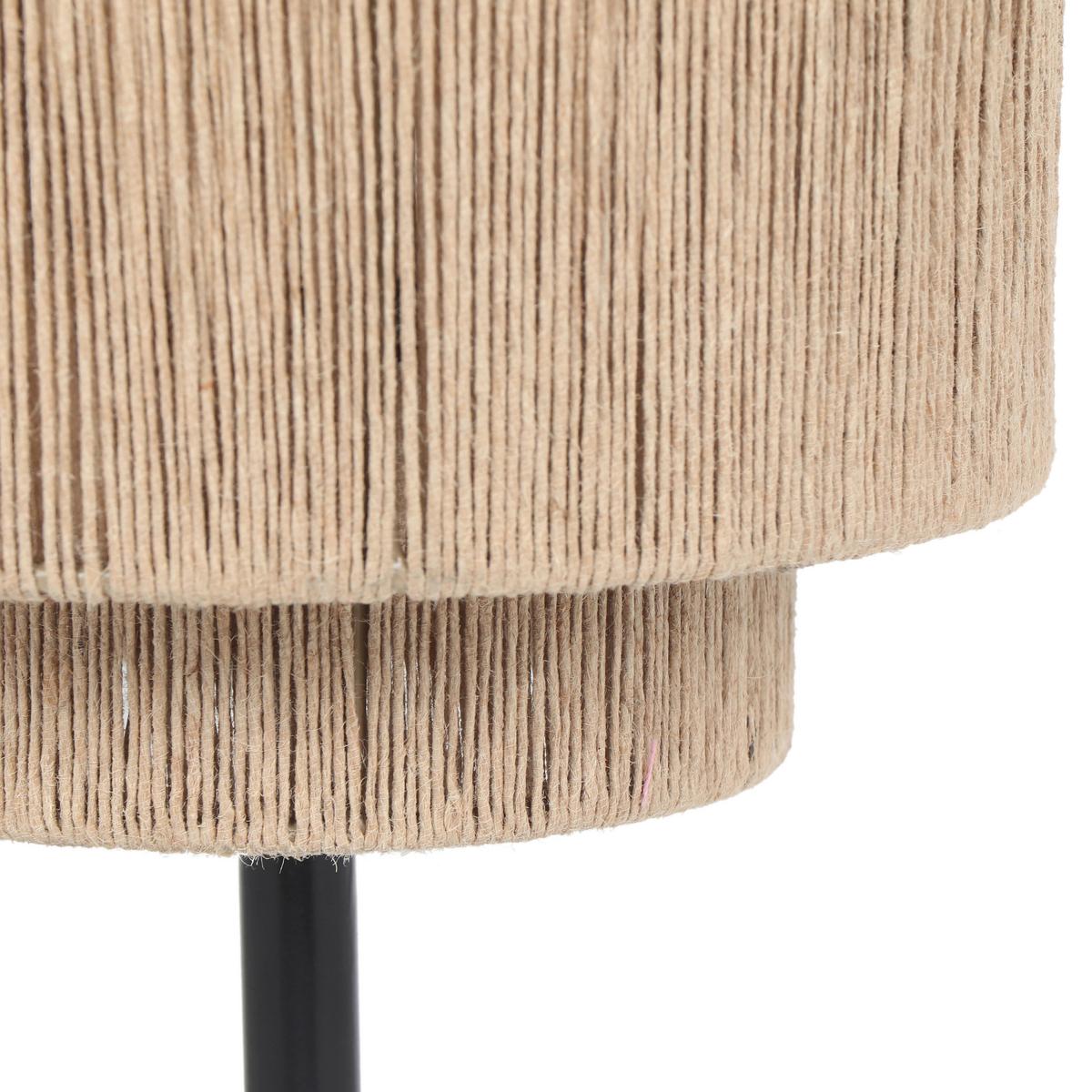 Tischleuchte 566800136 Smilla - Schwarz/Naturfarben, Natur, Textil/Metall (21/45cm) - Trio Leuchten