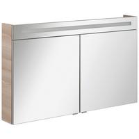 Spiegelschrank B.clever Mit Led 2-Türig BxHxT: 120x71x16 cm - Eschefarben, MODERN, Glas/Holzwerkstoff (120/71/16cm) - MID.YOU