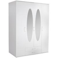 Drehtürenschrank Mit Spiegel 159 cm Paul, Weiß - Weiß, Basics, Glas/Holzwerkstoff (159/196/54cm)