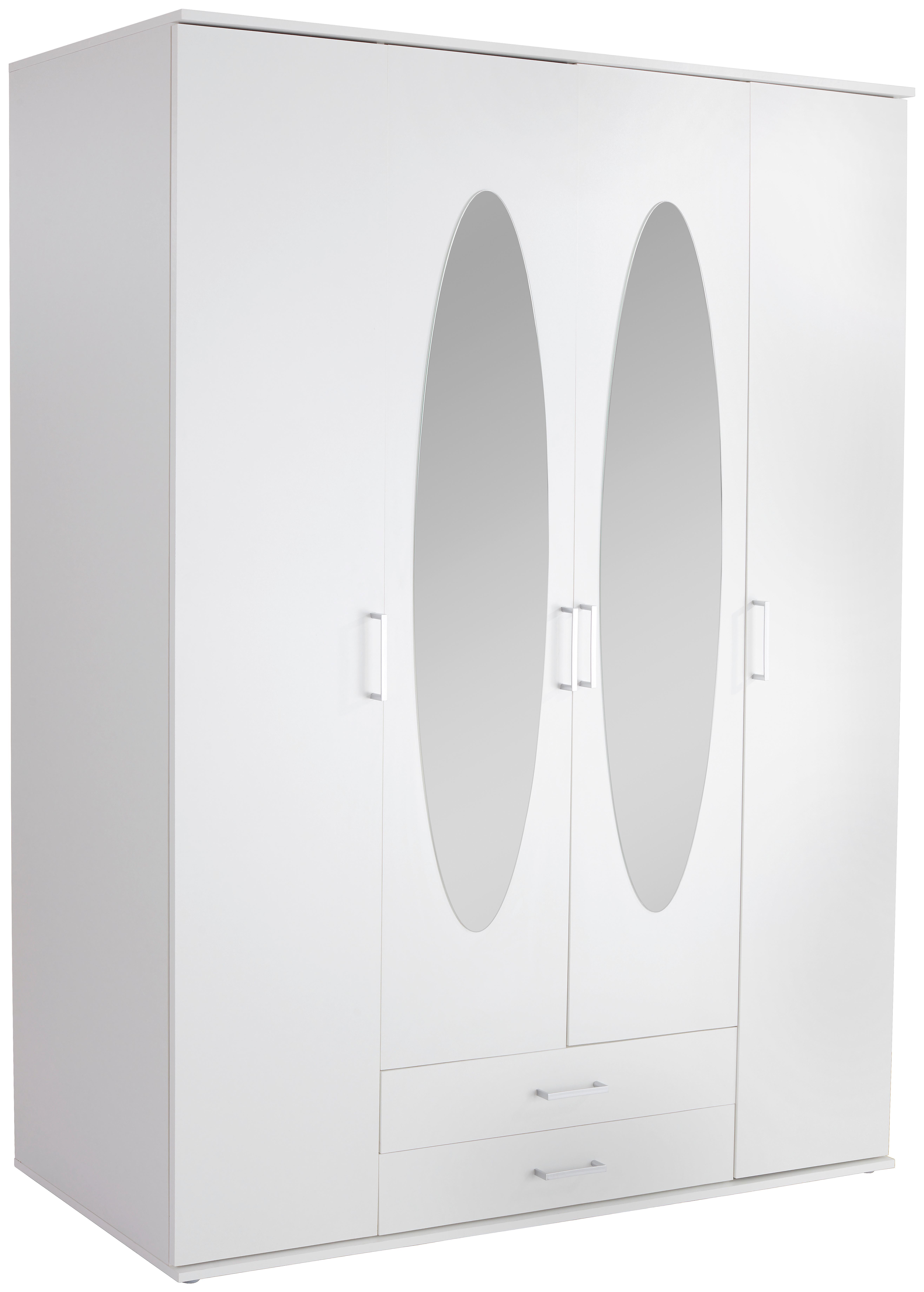 Drehtürenschrank Mit Spiegel 159 Cm Paul, Weiß