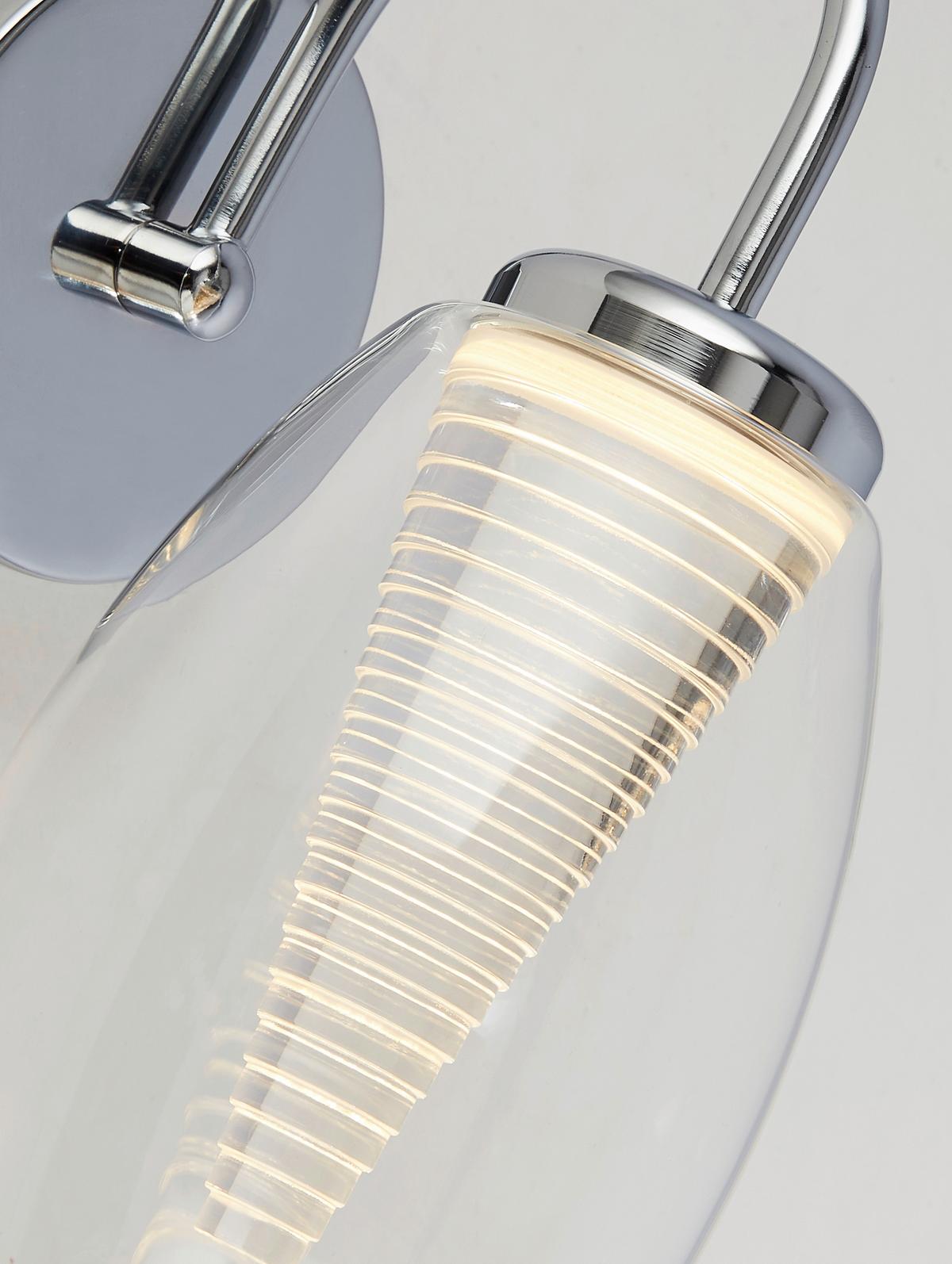 LED-Wandleuchte Cyclone 97292-1cl - Chromfarben, Basics, Glas/Metall (11.5/20/26.5cm)