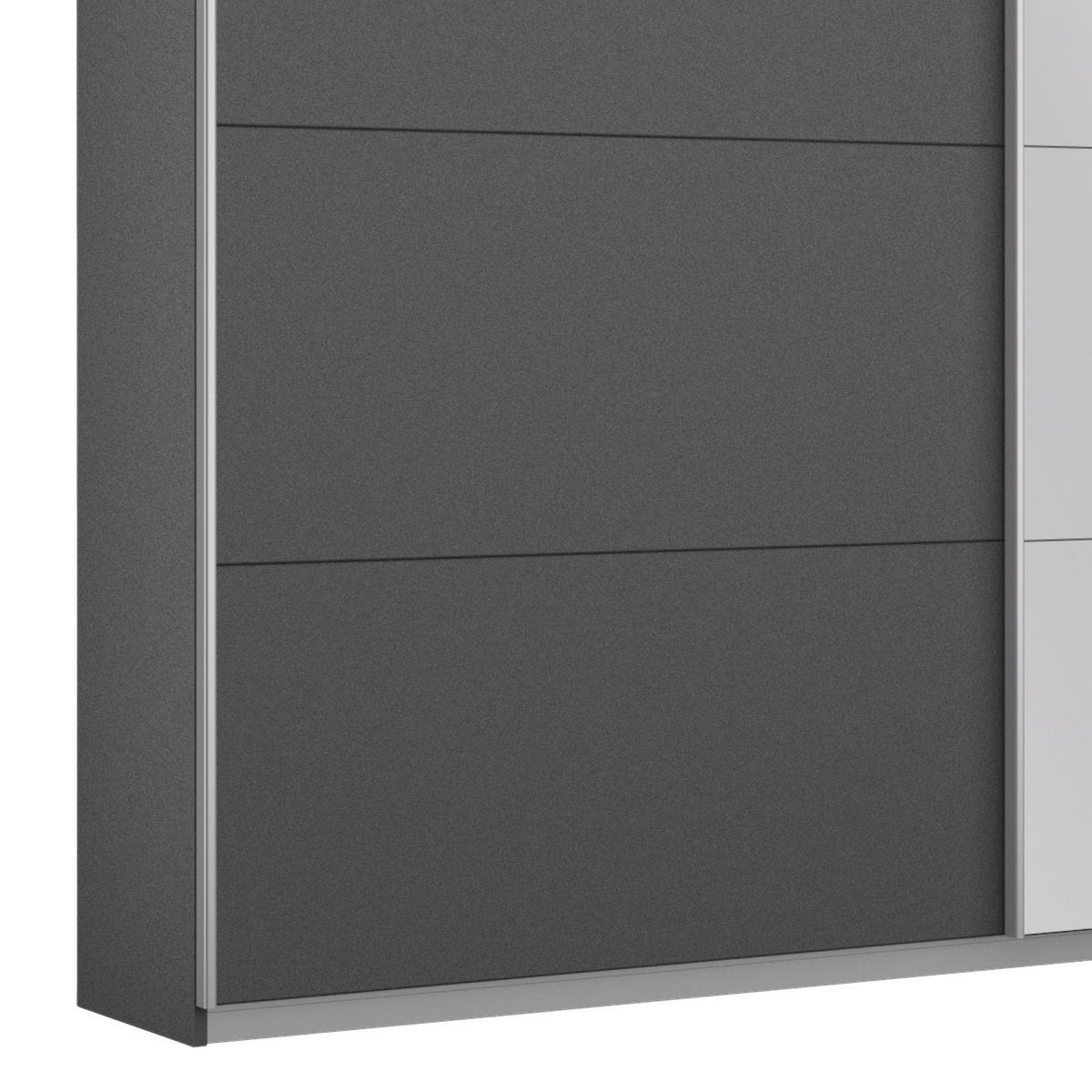 Schwebetürenschrank M. Spiegel 226cm Belluno, Grau Metallic - Grau, MODERN, Holzwerkstoff (226/230/62cm) - Rauch Möbel
