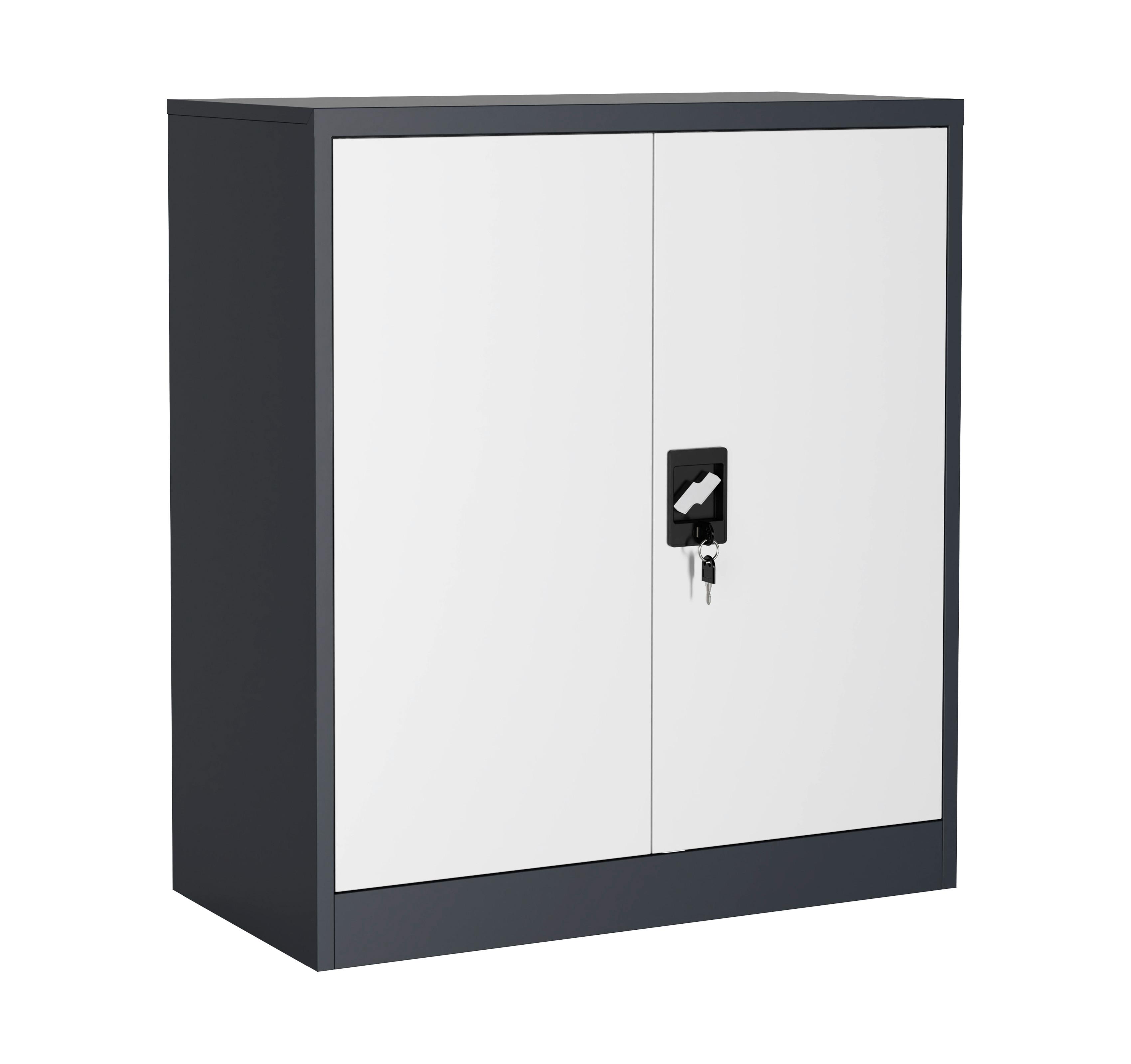 Aktenschrank Malivo Weiß/Anthrazit B: 80cm - Anthrazit/Weiß, KONVENTIONELL, Metall (80/90/40cm) - MID.YOU