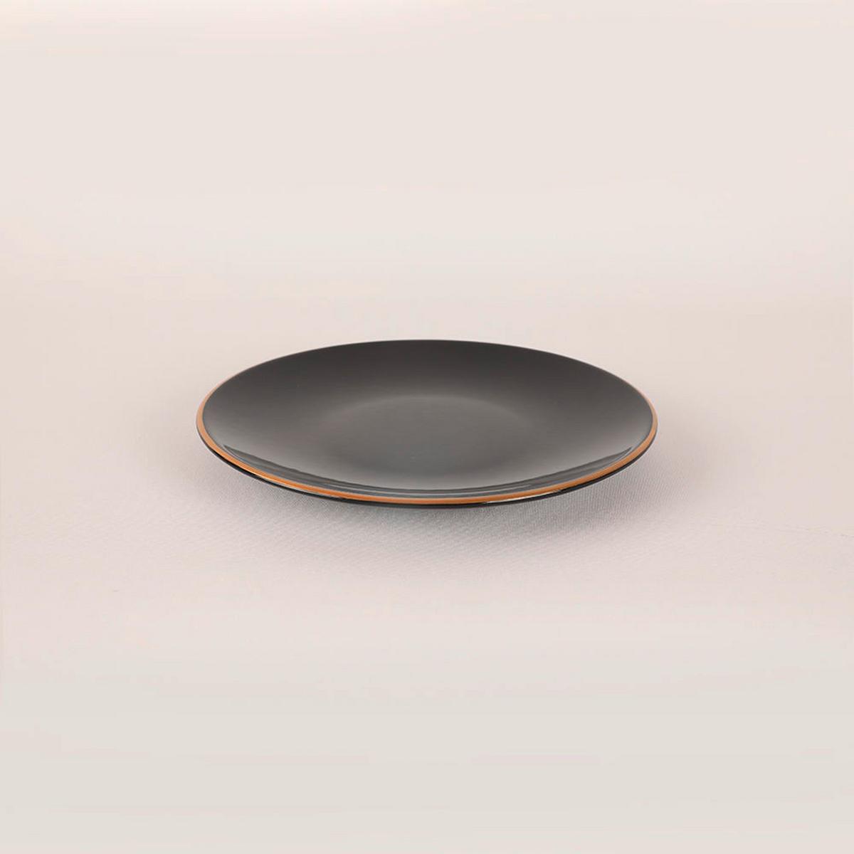 Kombiservice Porzellan, Für 6 Personen, Schwarz, Goldfarben - Goldfarben/Schwarz, Basics, Keramik (19/19/19cm) - P & B