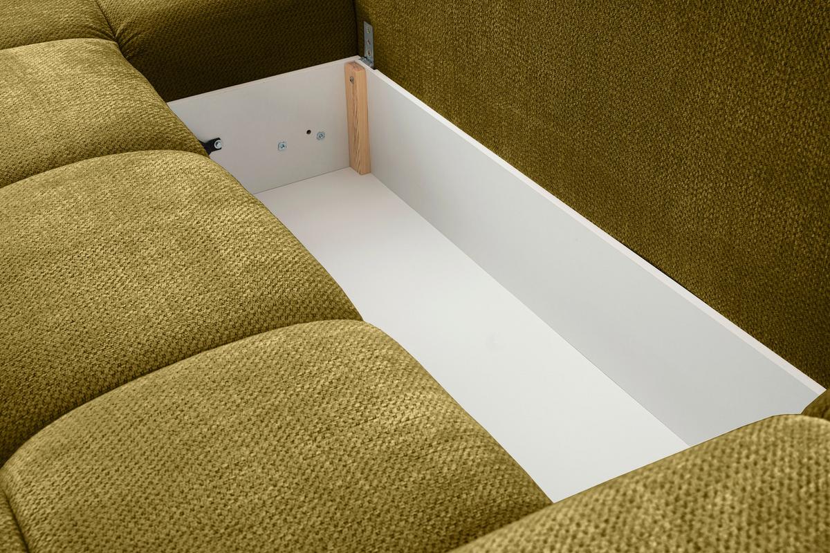 Ecksofa Taremi Senfgelb S 173x299 cm - Senfgelb/Schwarz, Design, Textil (173/299cm) - Stylife