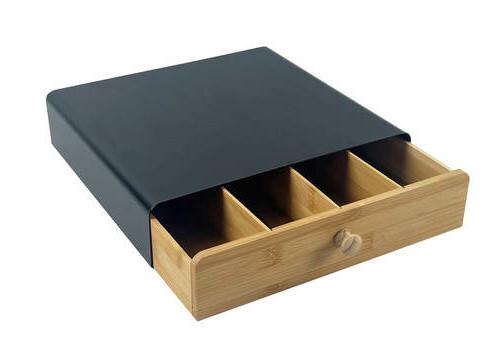 Organizér na kávu GEORGE - čierna/prírodná farba, Konventionell, kov/prírodné materiály (33/31/7,5cm) - Mömax