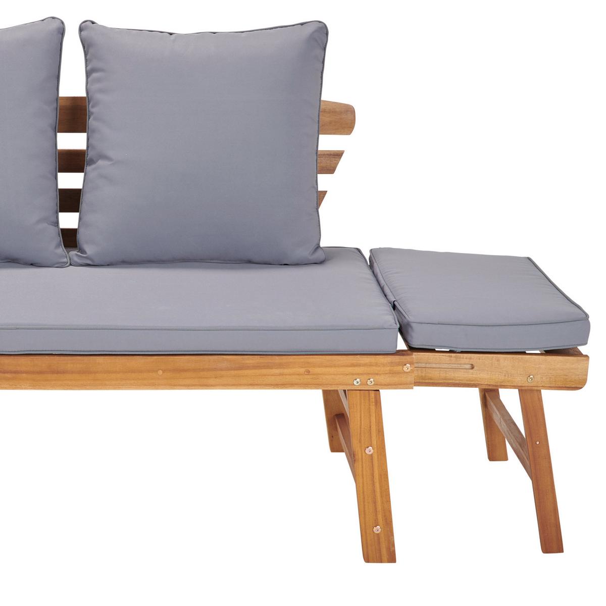 Kerti Pad Bali - akáciaszínű/szürke, Modern, textil/fa (190/75/68cm) - James Wood