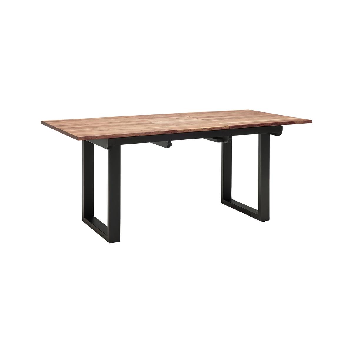 Výsuvný stůl z masivního dřeva, ca. 140-180x90 cm - černá/přírodní barvy, Moderní, kov/dřevo (140-180/90/76cm) - Bessagi Home