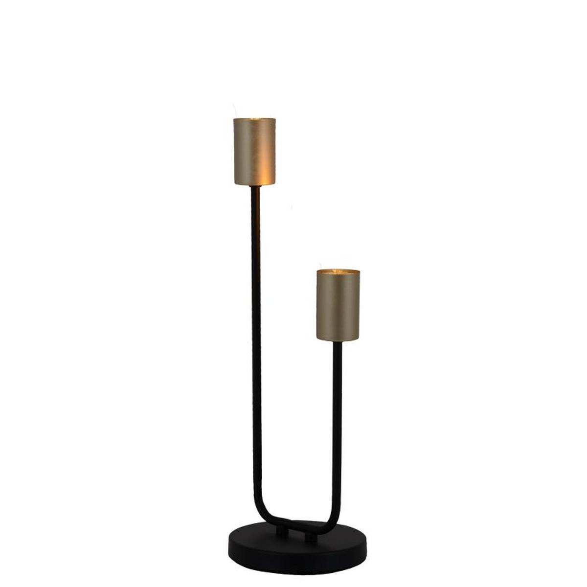 Tischlampe Schwarz/gold Ohne Schirm - Goldfarben/Schwarz, Design, Kunststoff/Metall (14/45,3cm) - Näve