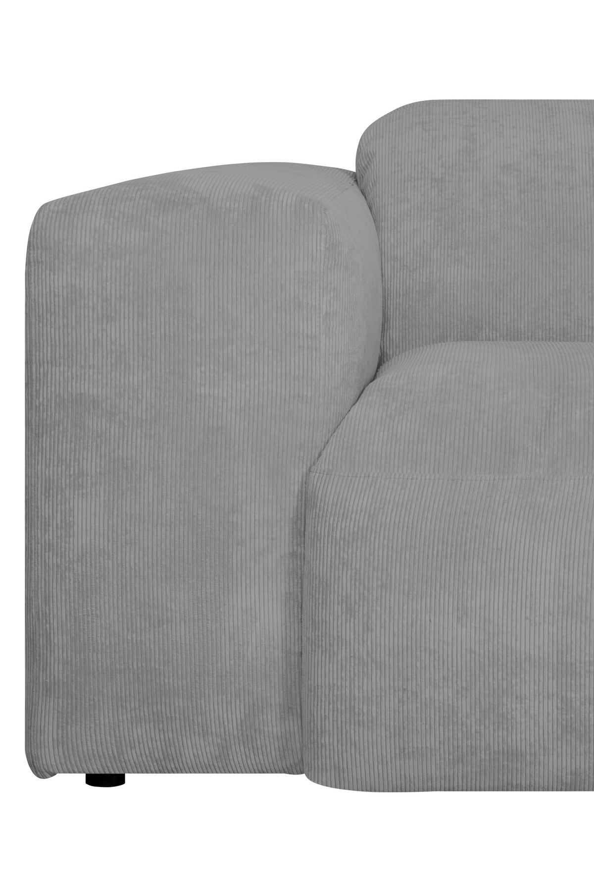 Ecksofa Hannah Hellgrau 343x170 cm - Hellgrau/Schwarz, Design, Textil (343/170cm) - MID.YOU