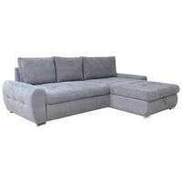 Rohová sedačka SOLAR, oboustranná, světle šedý velur - bílá/světle šedá, Design, textil/plast (277/175cm) - Livetastic
