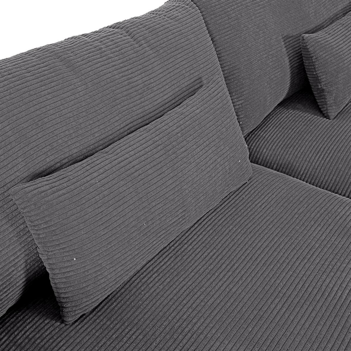Bigsofa Manolis Dunkelgrau B: 260 cm - Dunkelgrau/Schwarz, KONVENTIONELL, Textil (260/66/115cm) - MID.YOU