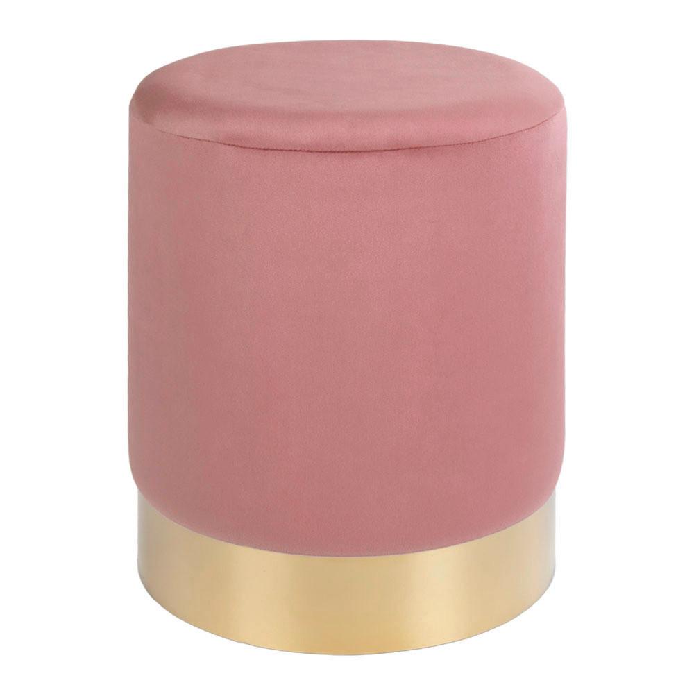 Pouf Gamby In Pink Rose, B/h/t: 34x43x34cm - Pink, Basics, Textil (34/43/34cm)