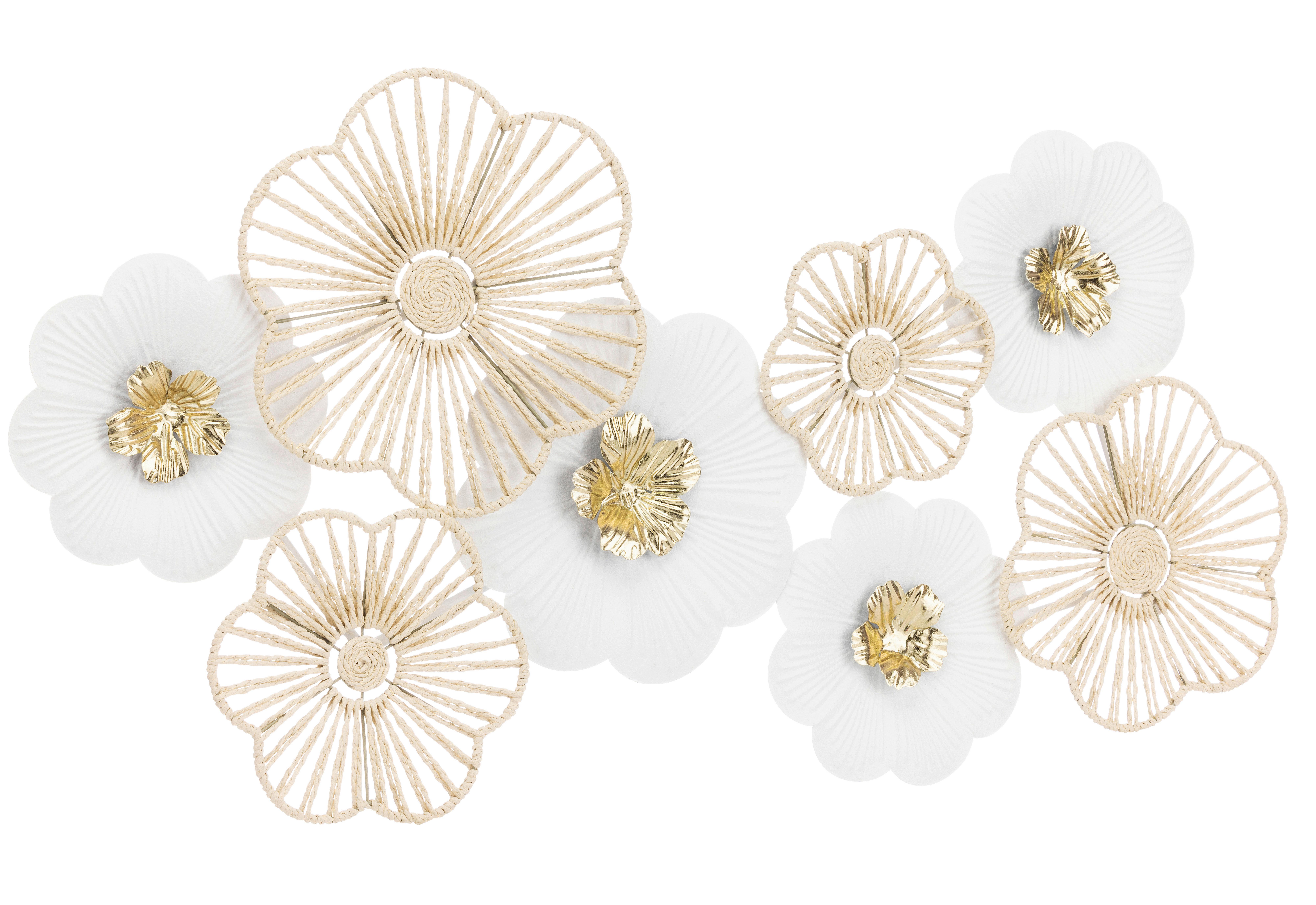 Wanddeko Lisa - Goldfarben/Naturfarben, KONVENTIONELL, Papier/Metall (95/5/47cm) - Luca Bessoni