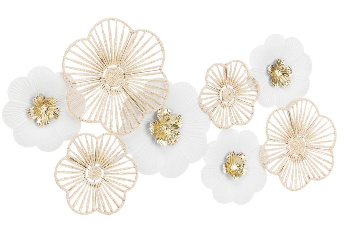 Wanddeko Lisa - Goldfarben/Naturfarben, KONVENTIONELL, Papier/Metall (95/5/47cm) - Luca Bessoni