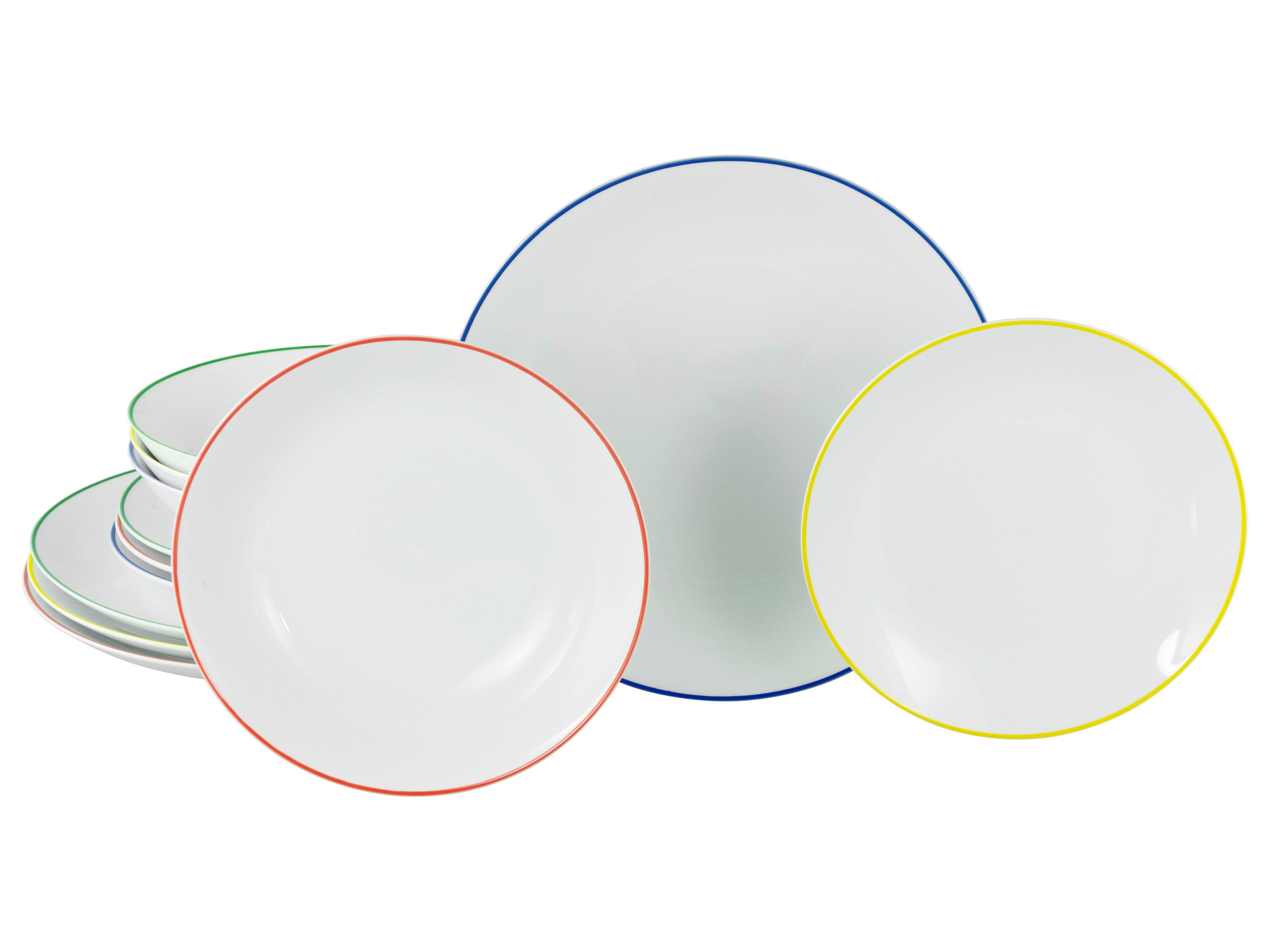 Tafelservice Luna Color Line Multicolor L: 32 cm - Multicolor, Basics, Keramik (32/29/31,5cm) - Creatable