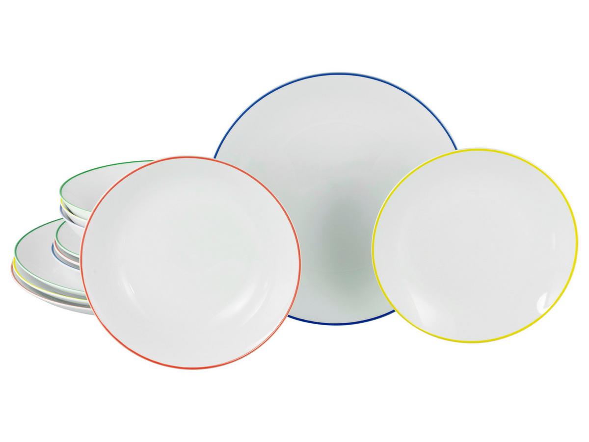 Tafelservice Luna Color Line Multicolor L: 32 cm - Multicolor, Basics, Keramik (32/29/31,5cm) - Creatable