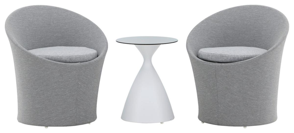 Gartenset Spoga - Weiß/Grau, KONVENTIONELL, Textil/Metall - Gardenson