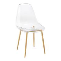 Průhledná židle VINNIE - průhledné/přírodní barvy, Moderní, kov/plast (47/83/52cm) - Bessagi Home