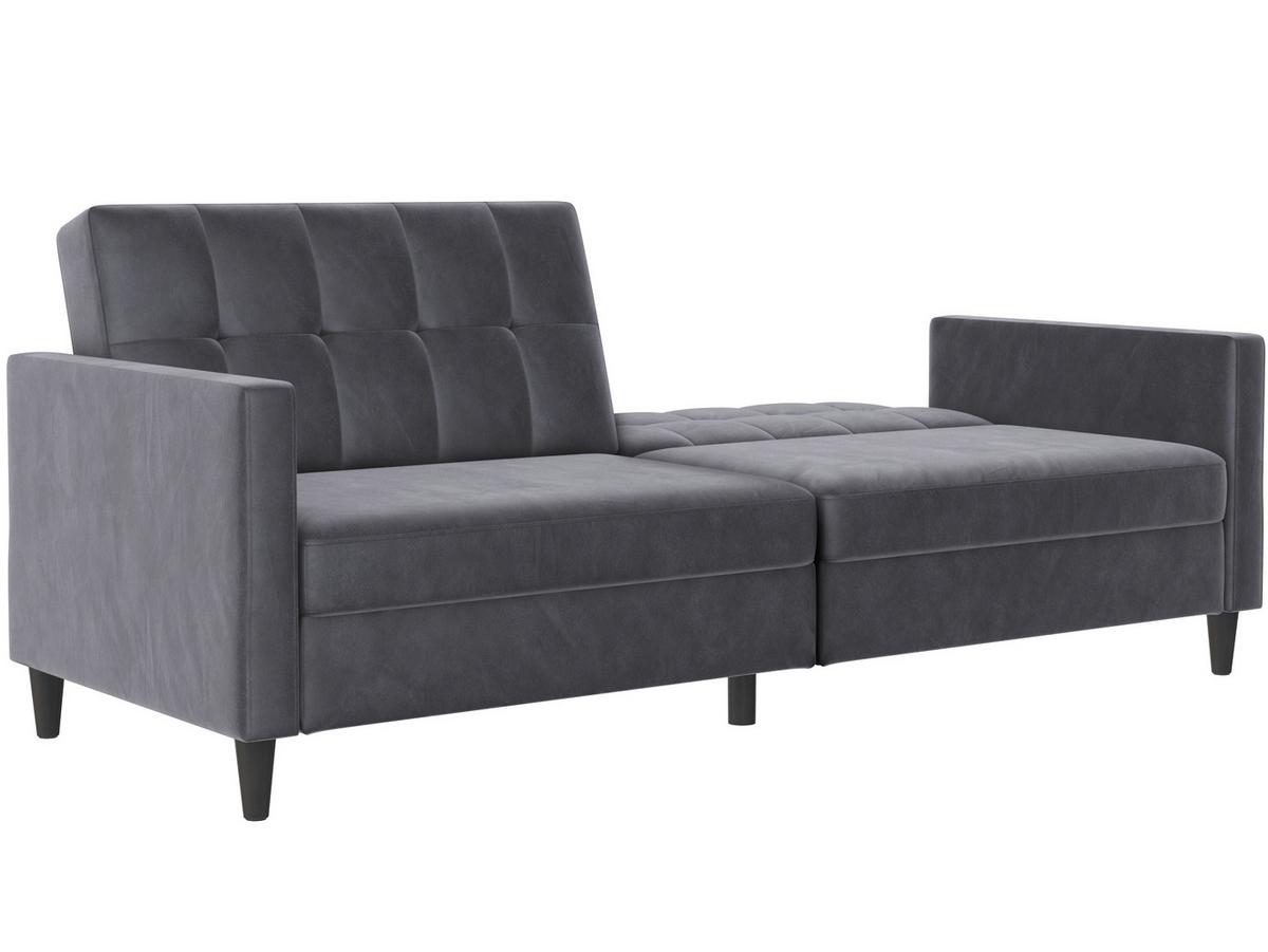 Schlafsofa Hannover Anthrazit, mit Schlaffunktion - Anthrazit/Schwarz, Basics, Textil (203/82/83cm) - Livetastic