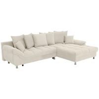 Ecksofa Erice Creme S: 312x198 cm - Chromfarben/Creme, Design, Textil (312/198cm) - Livetastic