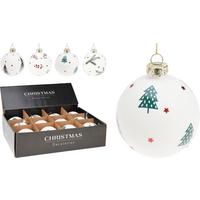 Christbaumkugel aus Glas - Dunkelgrün/Champagner, Basics, Glas/Metall (8.0/8.0/9.5cm)