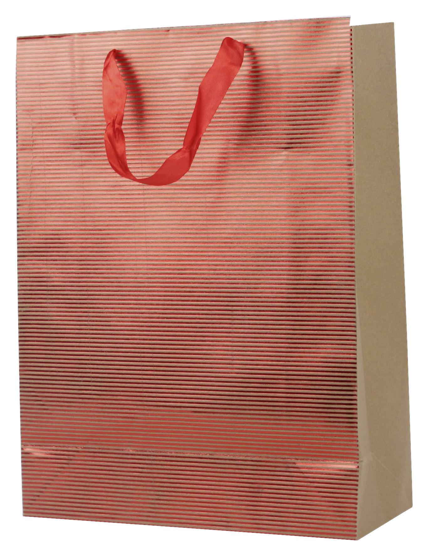 Geschenktasche Stripped Karton 30x40 cm mit Tragegriff