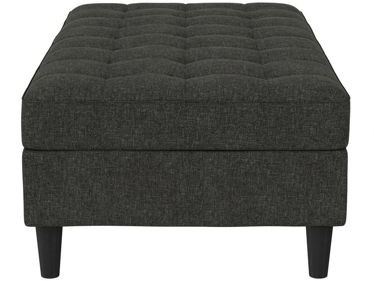 Hocker Palermo Anthrazit, mit Stauraum - Anthrazit/Schwarz, Basics, Textil (130/43/69cm) - Livetastic